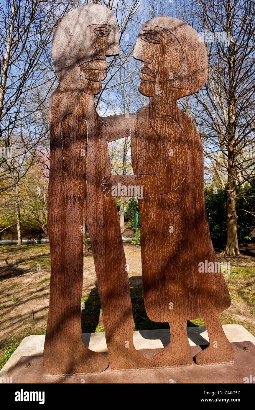 March 13, 2012 Hamilton, New Jersey, USA 'The Couple,' a 1999 steel