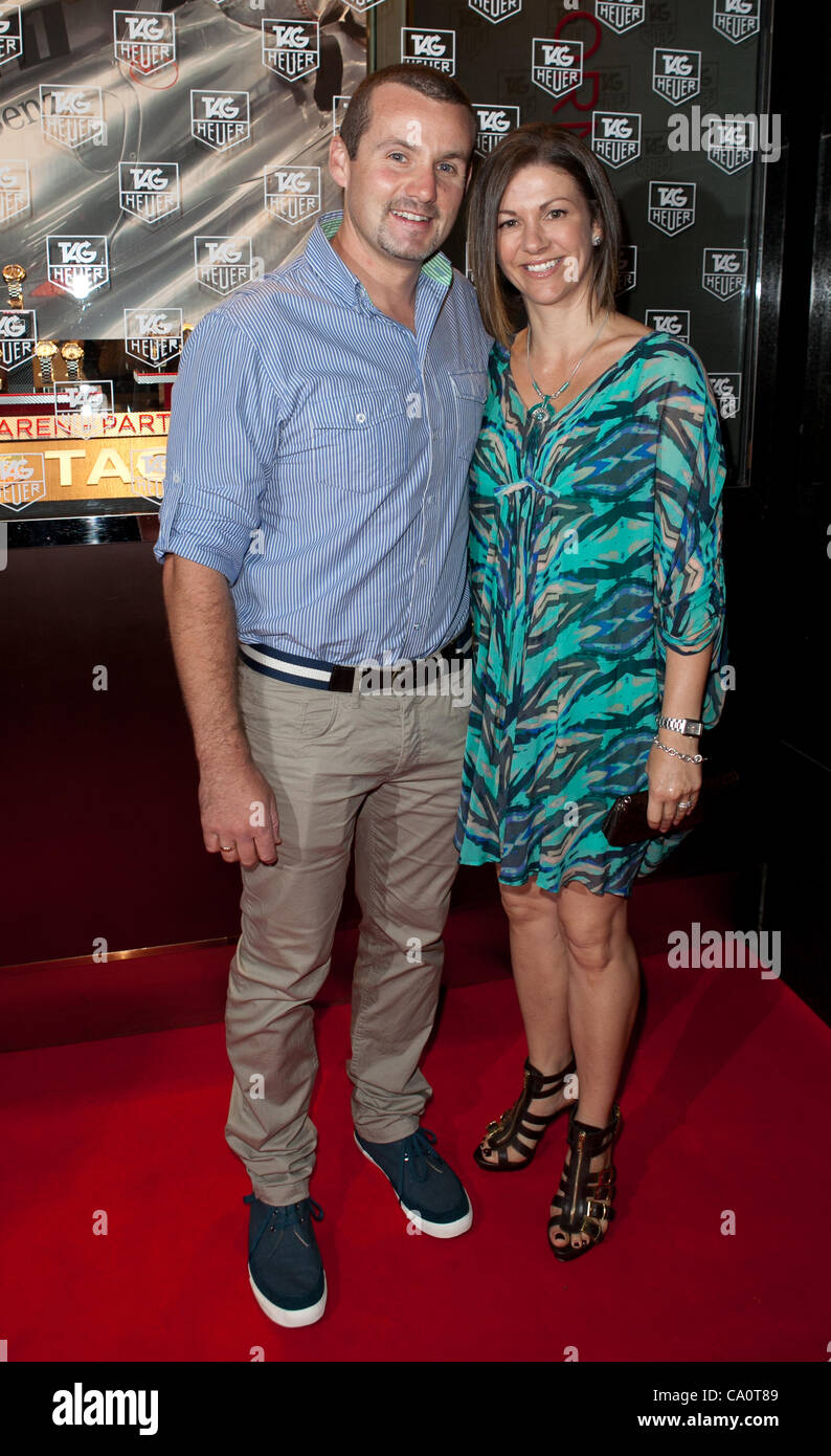 Ryan Moloney and wife Alison at the Tag Heuer store, Melbourne, March ...