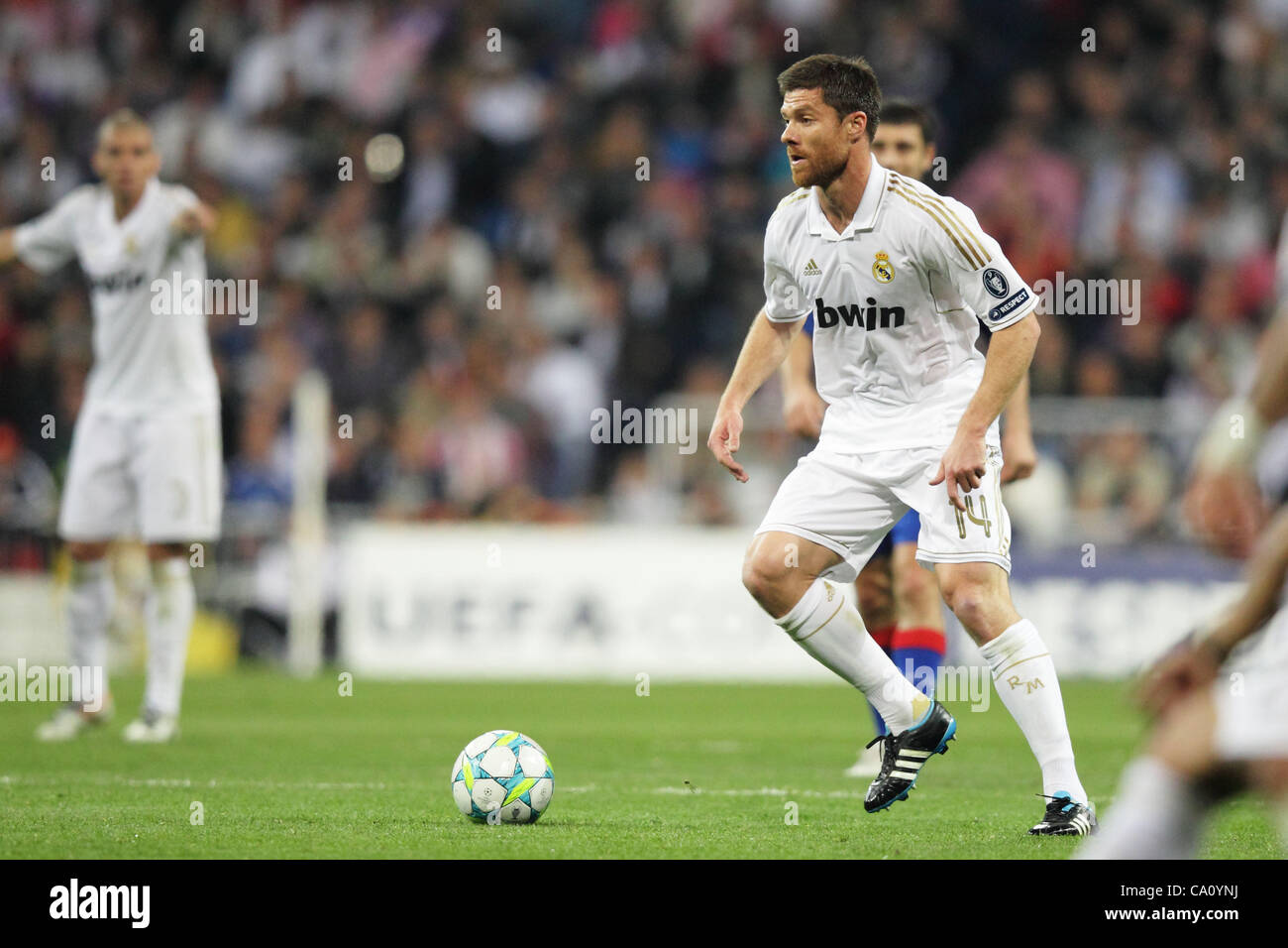 Xabi Alonso (Real),  MARCH 14, 2012 - Football / Soccer : UEFA Champions League Round of 16 2nd leg match between Real Madrid 4-1 CSKA Moscow at Estadio Santiago Bernabeu in Madrid, Spain.  (Photo by AFLO) [2268] Stock Photo