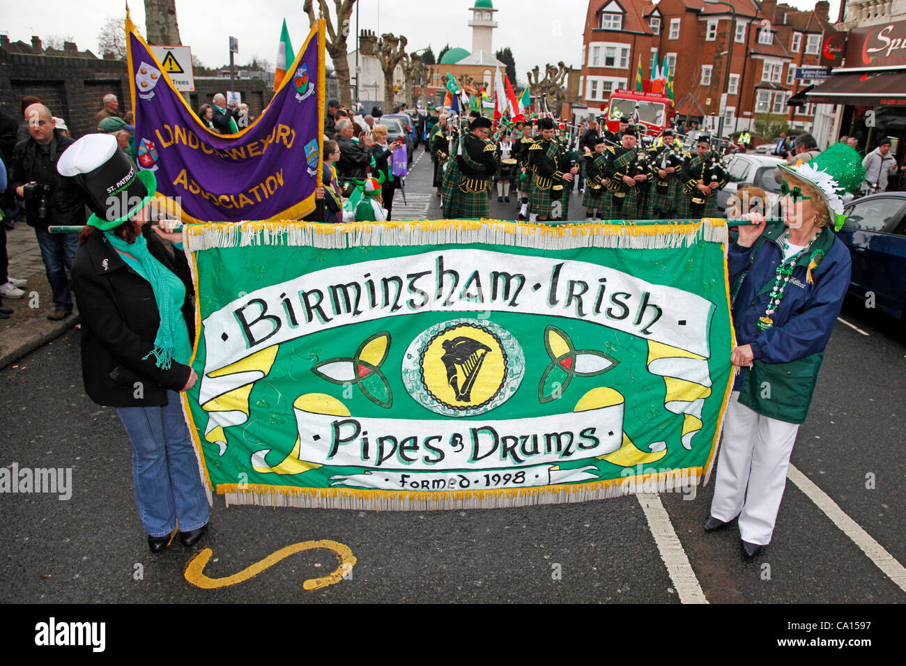 17/03/2012 London. The Brent St. Patrick's Day Parade in Willesden, London which is the only London parade celebrating Saint Patricks Day on the actual day. Stock Photo