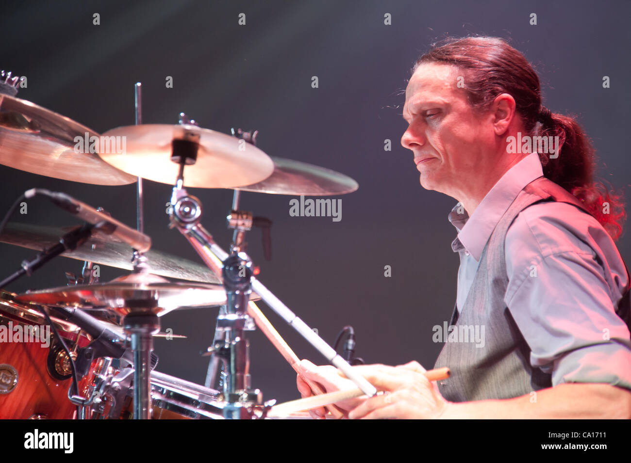 LINCOLN, CA - March 16: B.B. Borden with the Marshall Tucker Band performs at Thunder Valley Casino Resort in Lincoln, California on March 16, 2012 Stock Photo