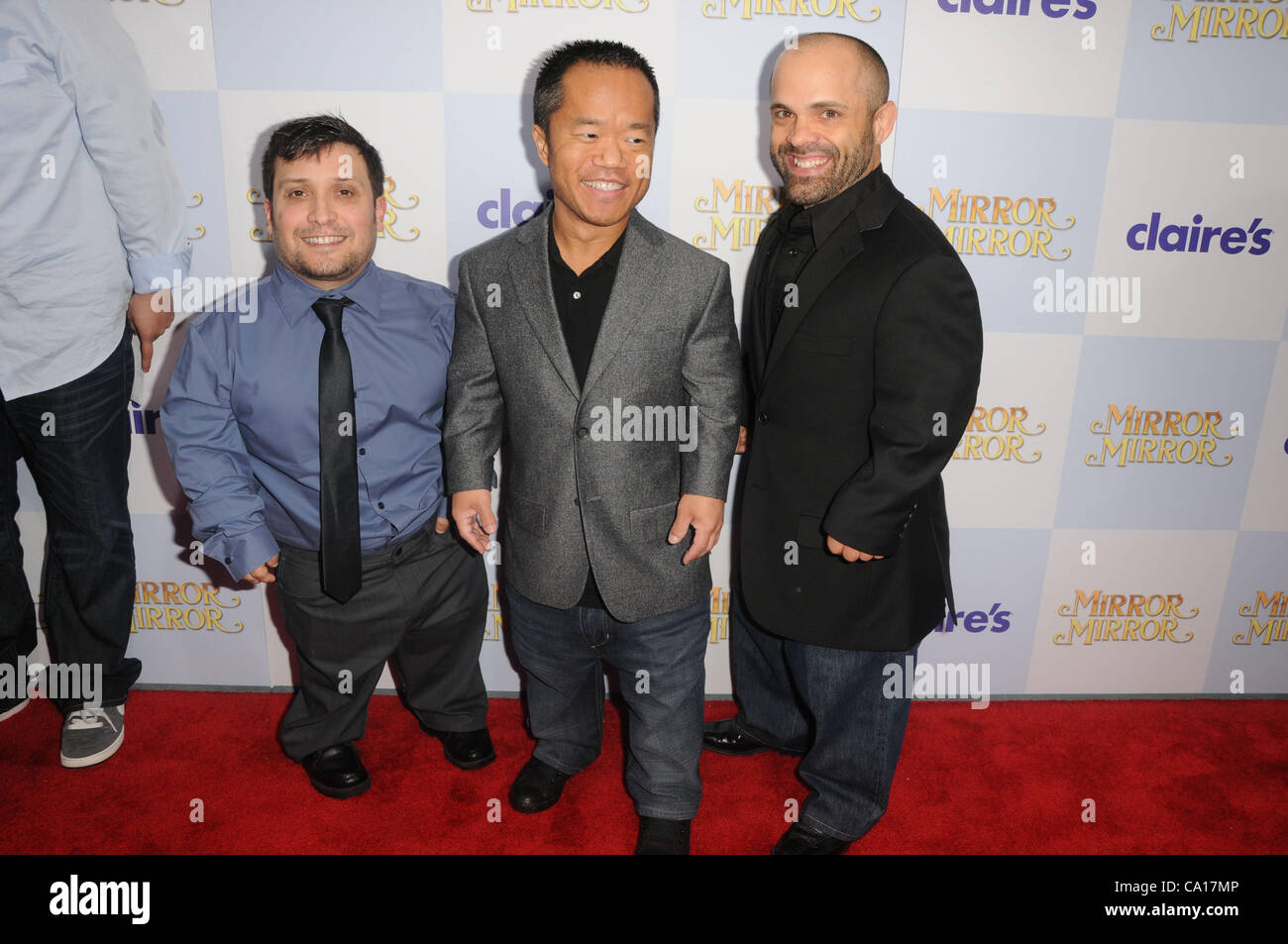 March 16, 2012 - Los Angeles, California, . - Joey Gnoffo, Ronald Lee  Clark, Sebastian Saraceno Attending the Los Angeles Premiere of ''Mirror  Mirror'' held at the Grauman's Chinese Theatre in Hollywood,