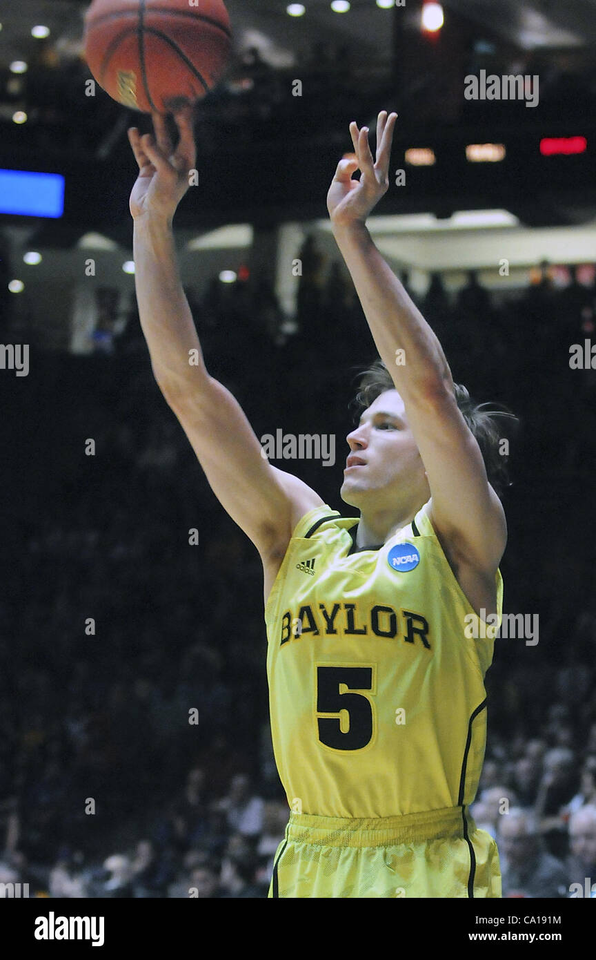 March 17, 2012 - Albuquerque, NM, U.S. - Baylor's #5 Brady Heslip shoots one of  his 9 three pointers in their 80-63 win  over Colorado Saturday night in the Pit. Saturday ,March 17, 2012. (Jim Thompson/Albuquerque Journal (Credit Image: © Jim Thompson/Albuquerque Journal/ZUMAPRESS.com) Stock Photo