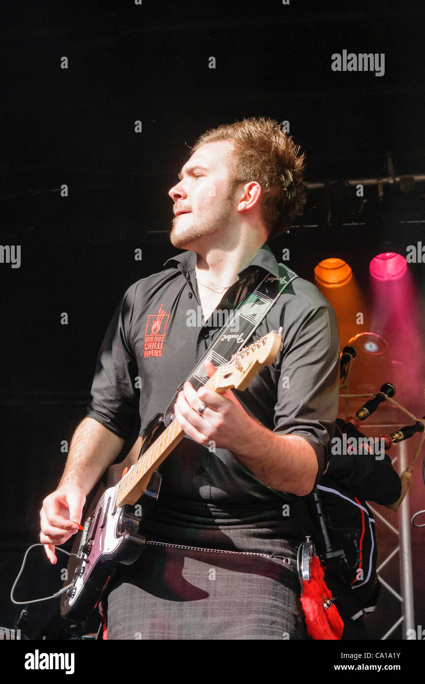 17th March 2012. Belfast, UK The Scottish bagpiperock band "The Red