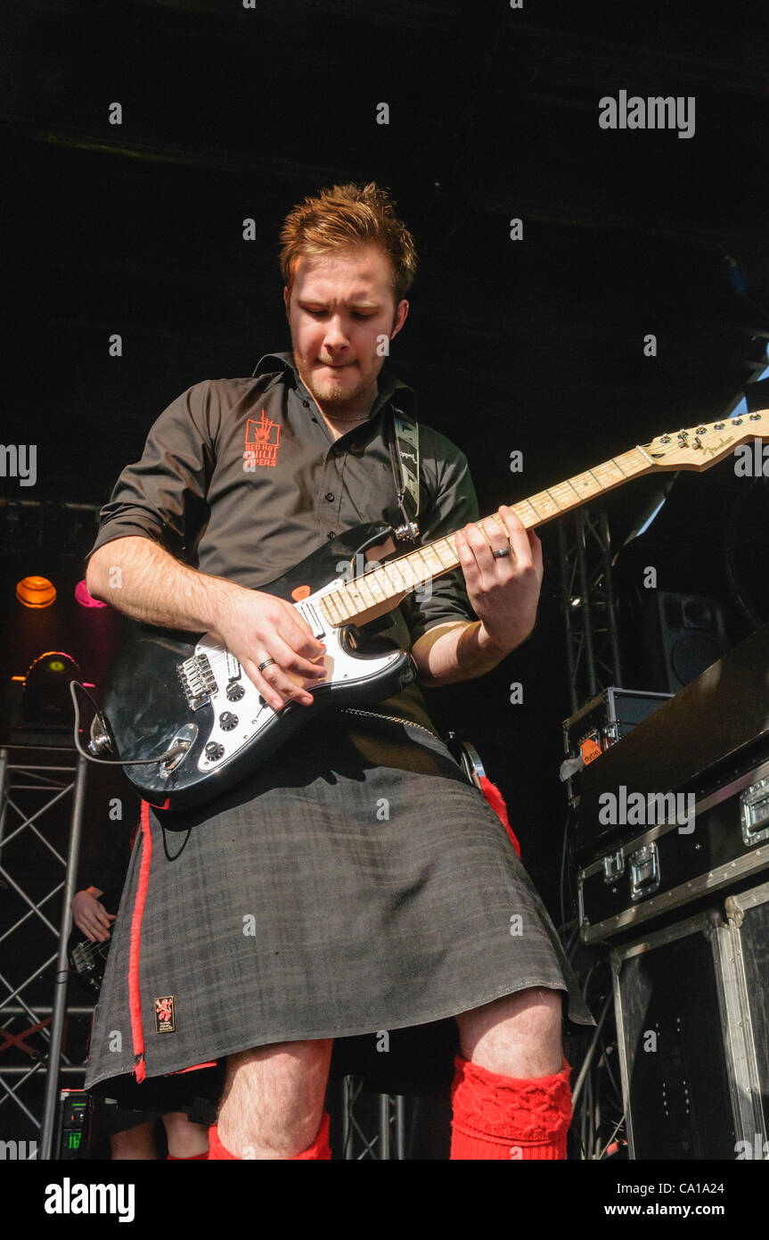 17th March 2012. Belfast, UK The Scottish bagpiperock band "The Red