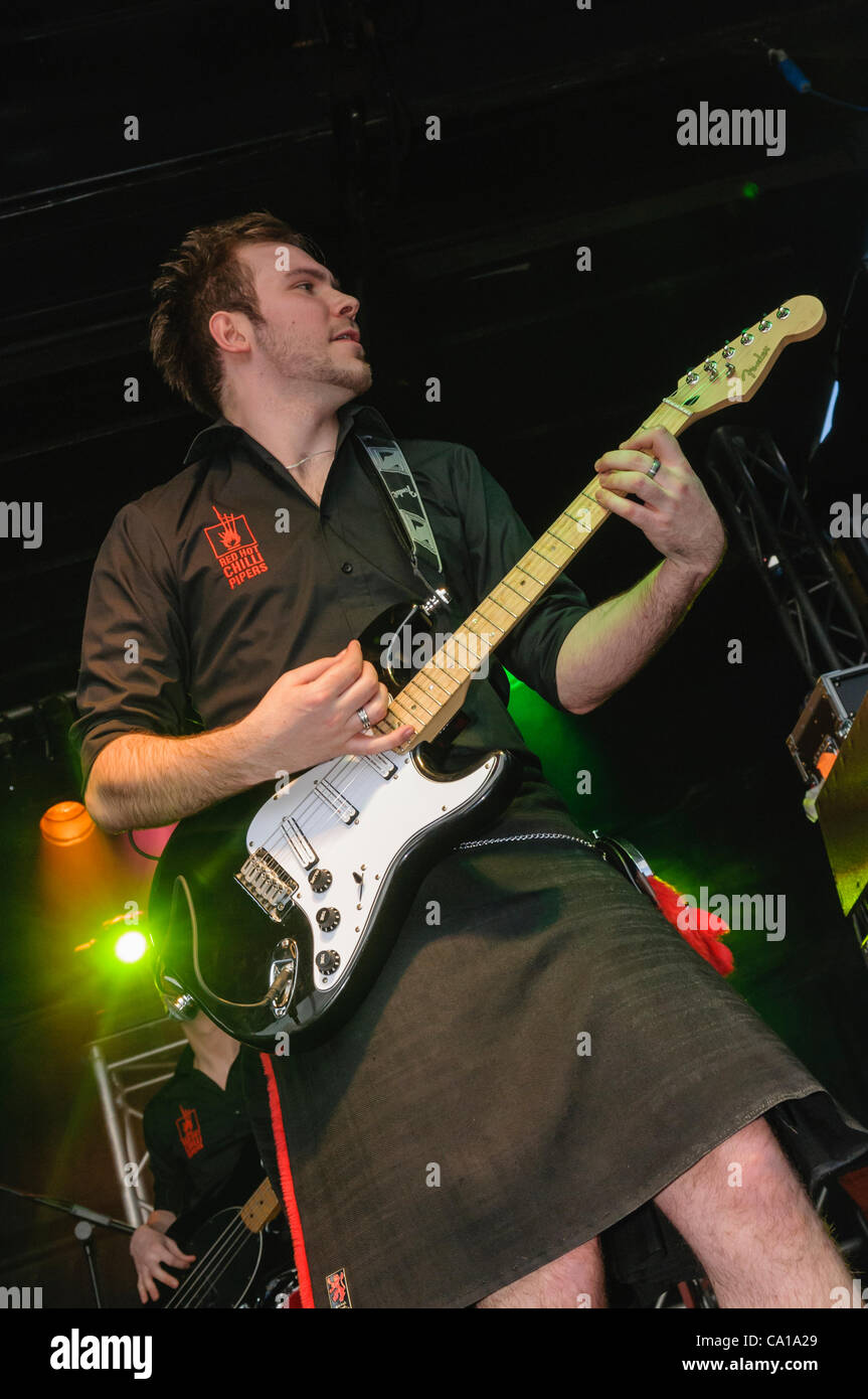 17th March 2012. Belfast, UK The Scottish bagpiperock band "The Red