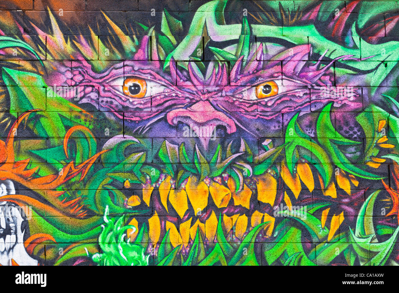 Monster graffiti street art hi-res stock photography and images