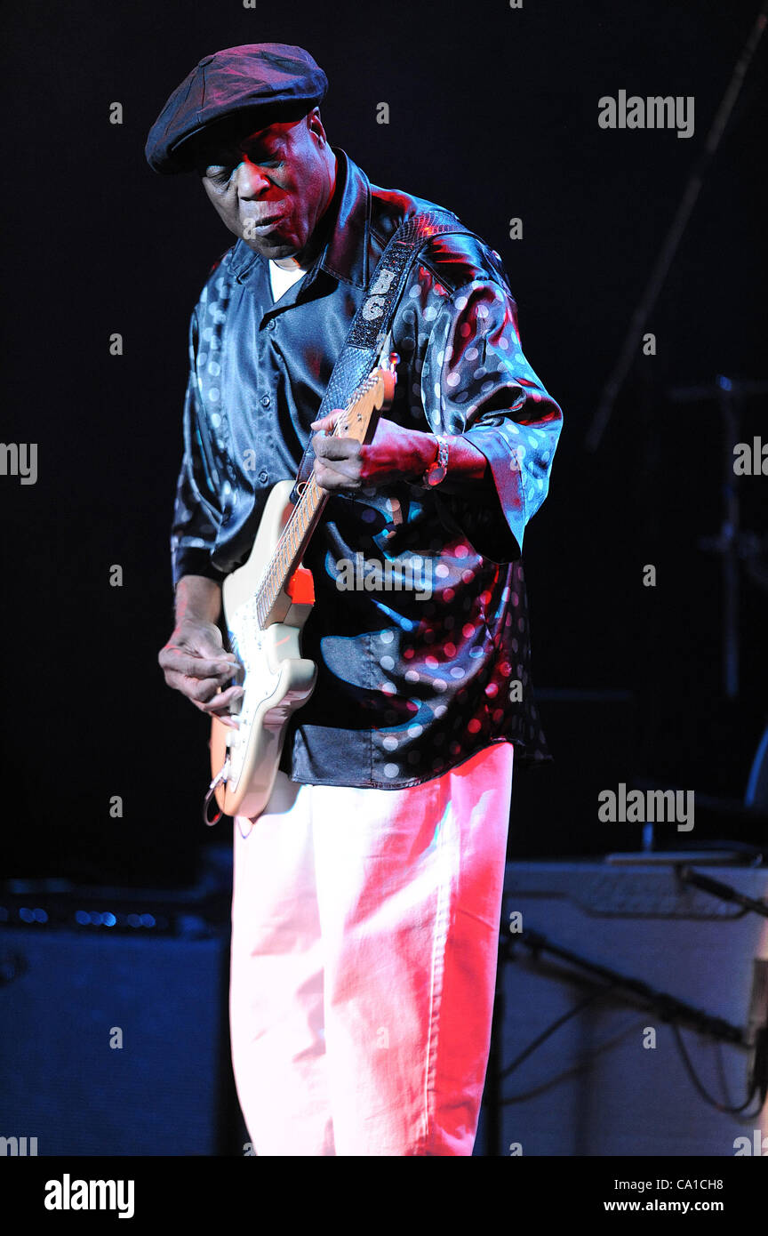 Mar 11, 2012 - North Charleston, South Carolina; USA - Guitarist BUDDY GUY performs as part of the 2012 Experience Hendrix tour a tribute to the music of Jimi Hendrix stops at the North Charleston Performing Arts Center. Copyright 2012 Jason Moore. (Credit Image: © Jason Moore/ZUMAPRESS.com) Stock Photo