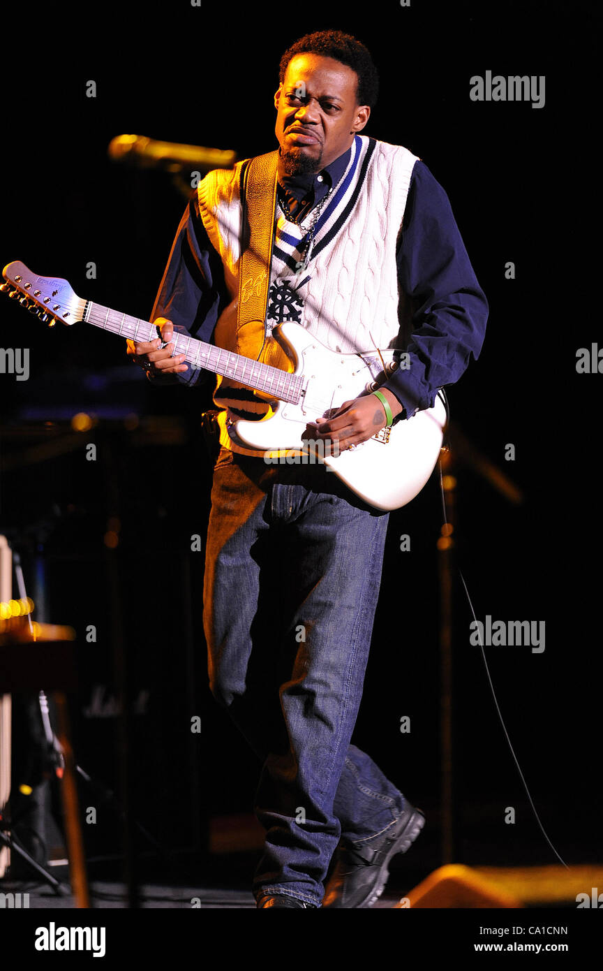 Mar 11, 2012 - North Charleston, South Carolina; USA - Guitarist ERIC GALES performs as part of the 2012 Experience Hendrix tour a tribute to the music of Jimi Hendrix stops at the North Charleston Performing Arts Center. Copyright 2012 Jason Moore. (Credit Image: © Jason Moore/ZUMAPRESS.com) Stock Photo