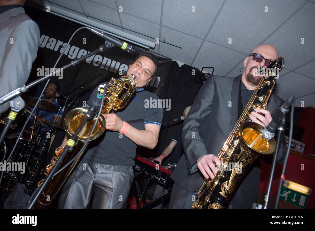 Orlando LaRose (left) and Neil Pyzer (right) playing with The Selecter at The Garage in Swansea