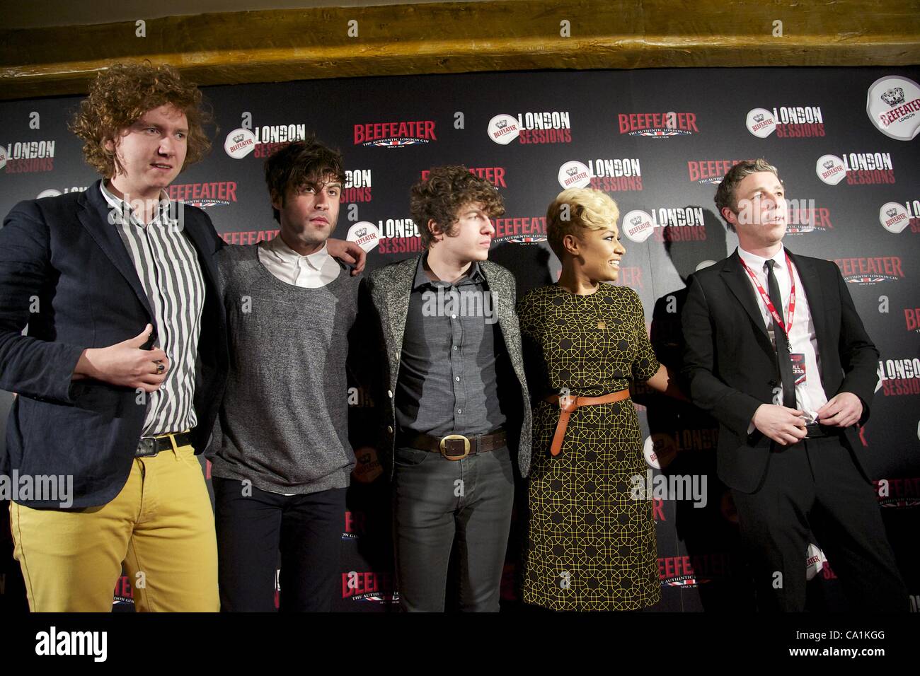 March 20, 2012 - Madrid, Spain - Luke Pritchard, Hugh Harris, Peter Denton, Paul Garred and George Manckuso from The Kooks, Emeli Sande and  Baxter Dury attend a photocall during Beefeater London Sessions Festival at tipical spanish t'ablao' El Corral de la Pacheca in Madrid (Credit Image: © Jack Ab Stock Photo