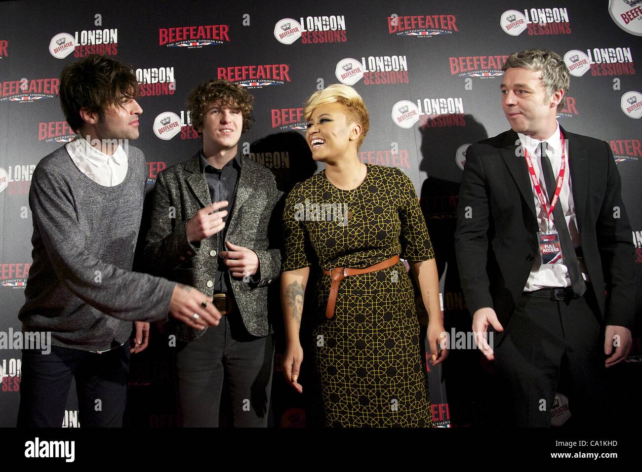 March 20, 2012 - Madrid, Spain - Luke Pritchard, Hugh Harris, Peter Denton, Paul Garred and George Manckuso from The Kooks, Emeli Sande and  Baxter Dury attend a photocall during Beefeater London Sessions Festival at tipical spanish t'ablao' El Corral de la Pacheca in Madrid (Credit Image: © Jack Ab Stock Photo
