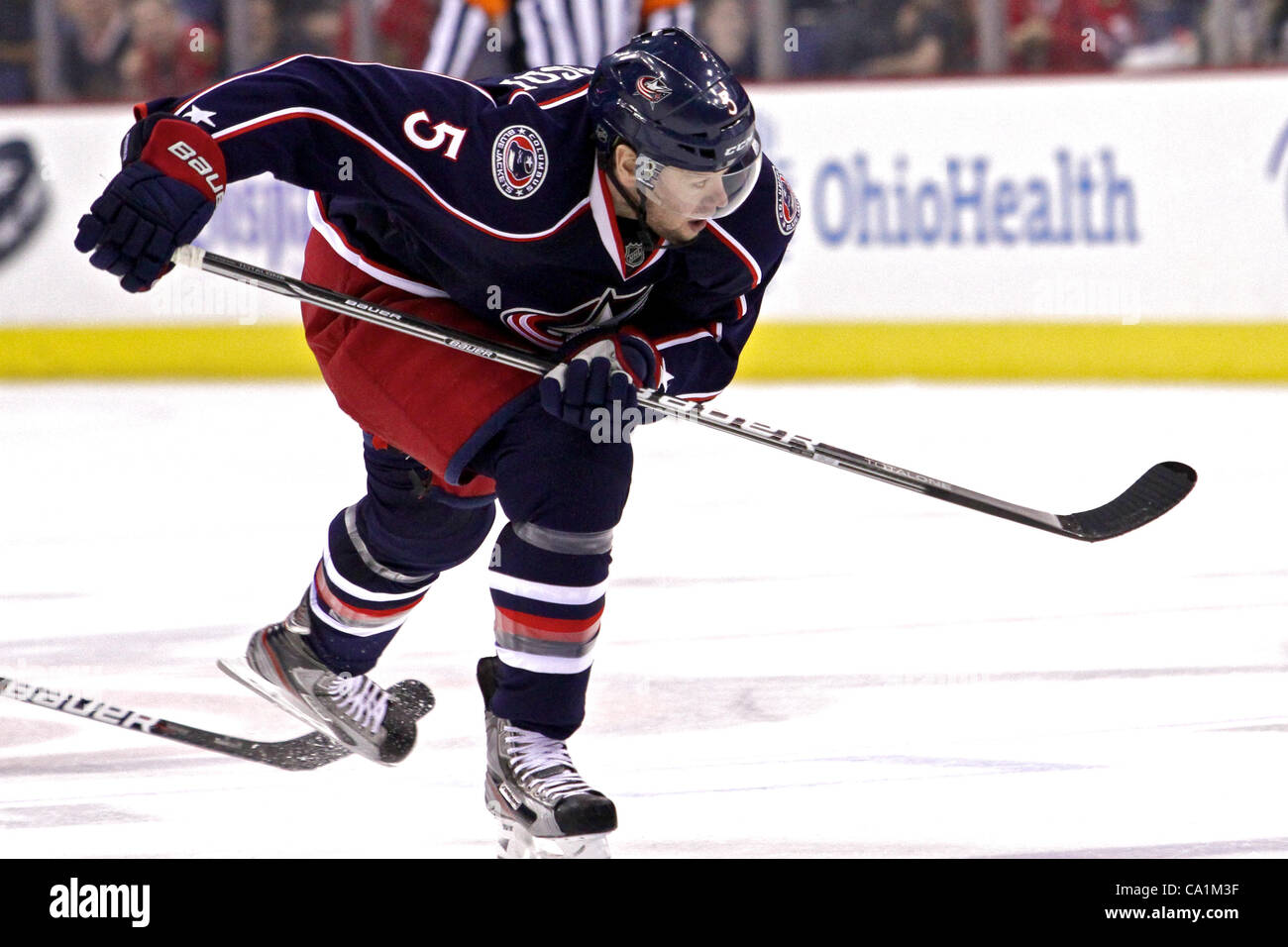 March 20, 2012 - Columbus, Ohio, U.S - Columbus Blue Jackets defenseman ...