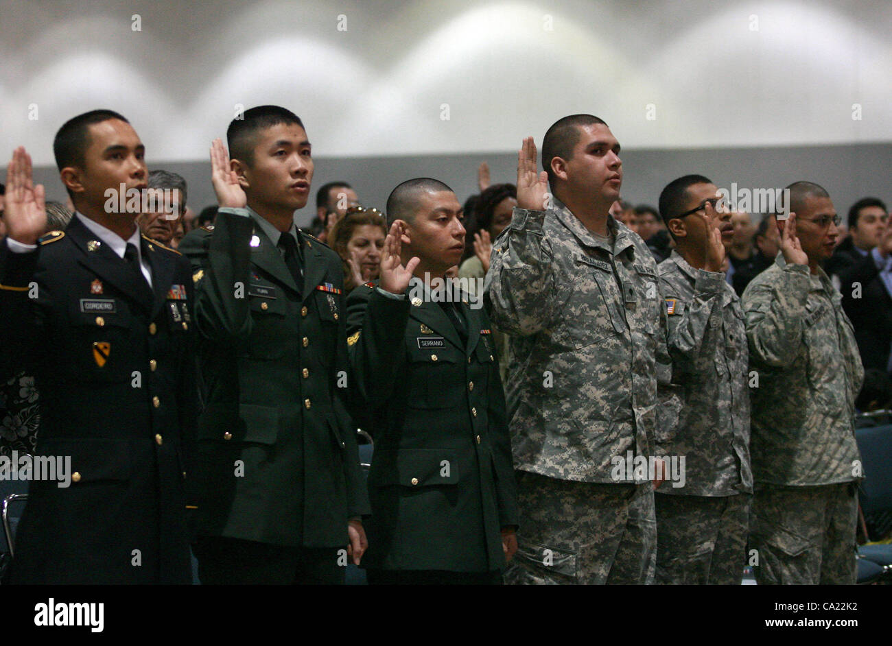 March 22, 2012 Los Angeles, California, U.S. People take the oath