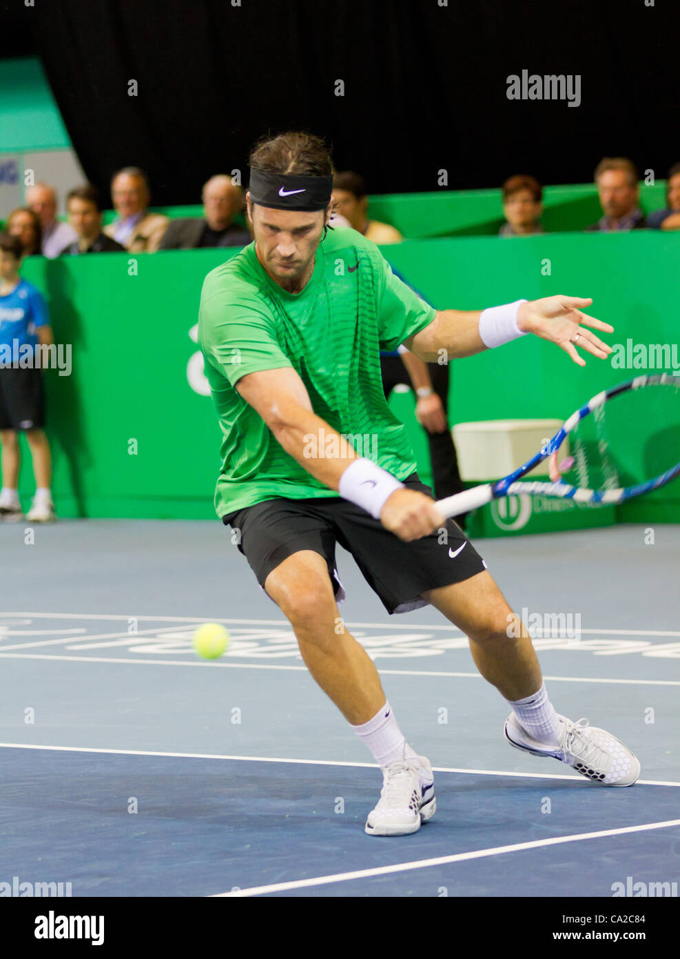 ZURICH, SWITZERLAND-MARCH 24: Carlos Moya plays tennis in final of BNP ...