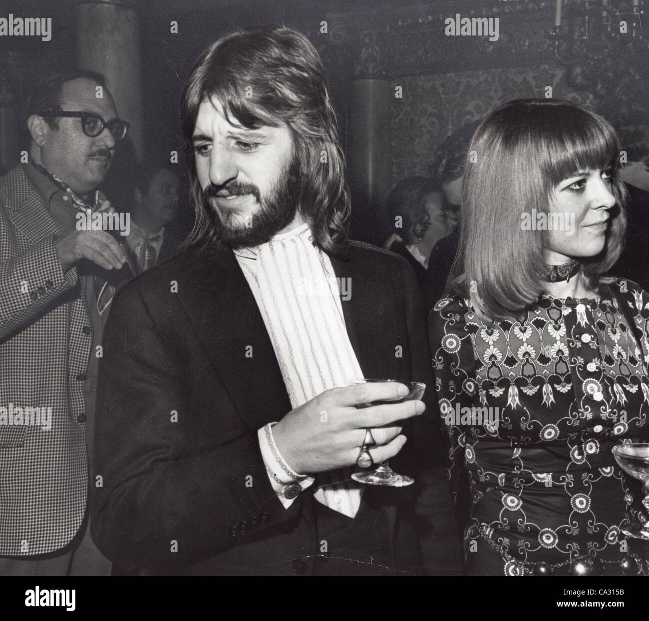 RINGO STARR with wife Maureen Cox in Hollywood in 1960's.Supplied by ...