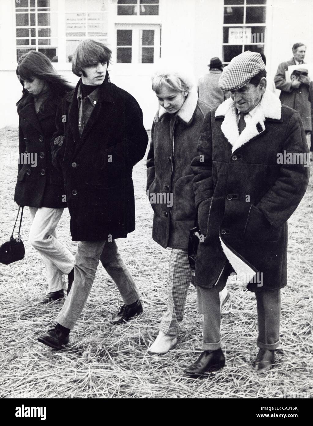 RINGO STARR with wife Maureen Cox and Mr. Black and his daughter Janet at the Newmarket 1965.(Credit Image: Â© Syndication International/Globe Photos/ZUMAPRESS.com) Stock Photo