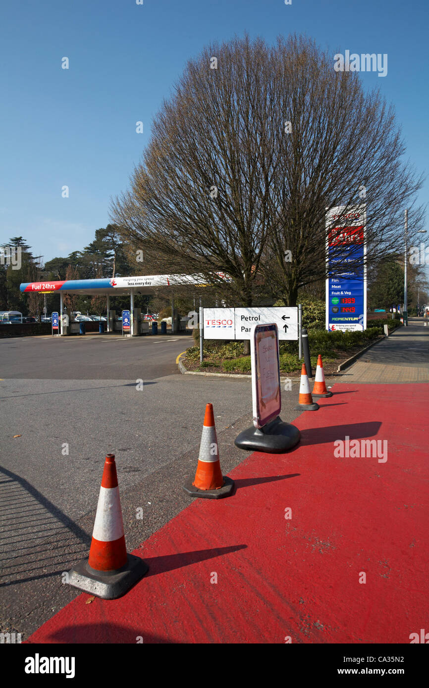 Branksome, Poole, Dorset UK Friday 30 March 2012. Tesco petrol station