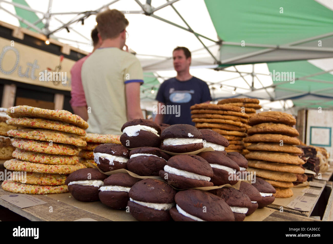 London, UK, 30/03/2012. "Outsider Tart" stall at the Chocolate Festival