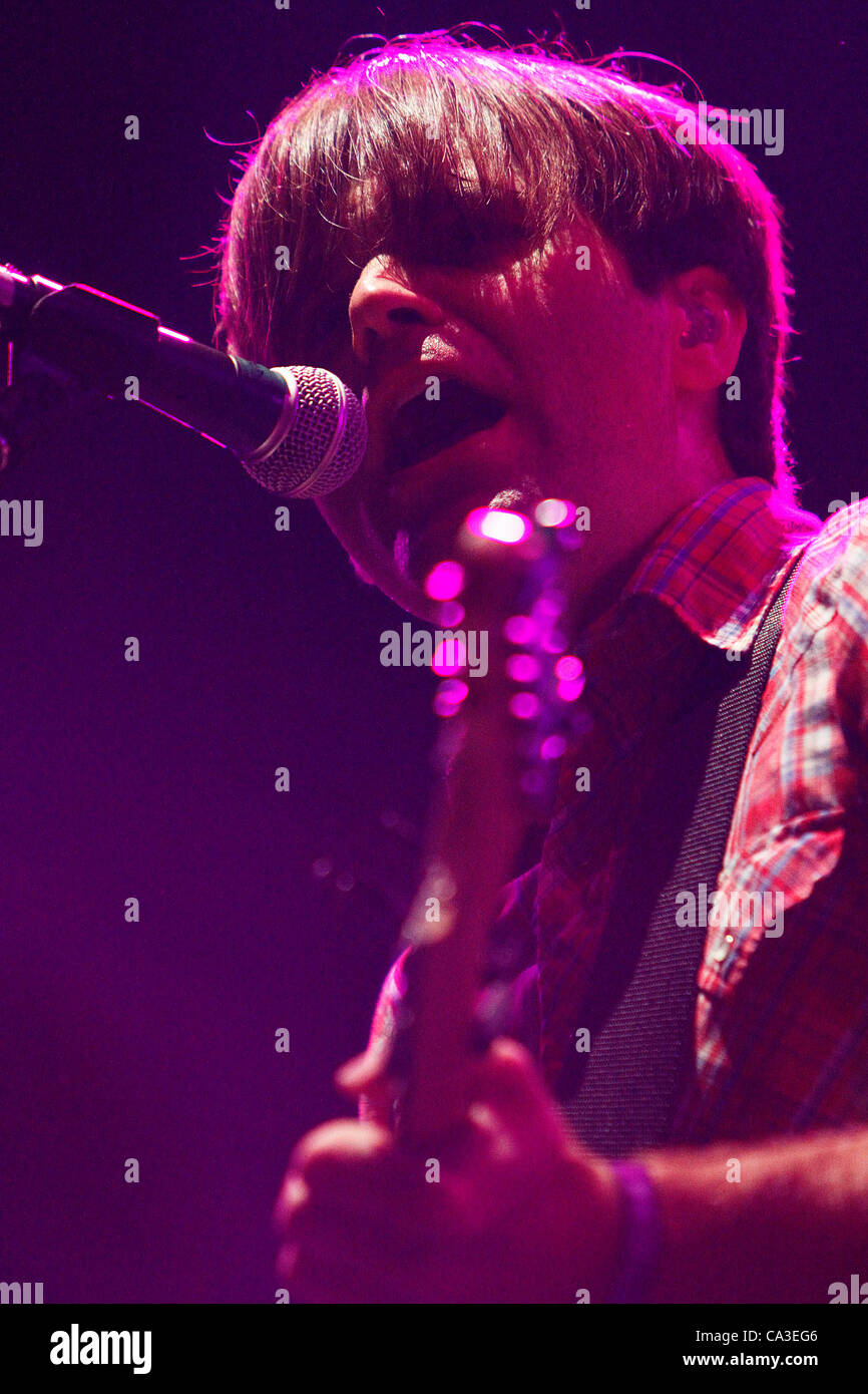 Primavera Sound 2012 - Alternative Music Festival - 31/05/2012 - Parc del Forum, Barcelona - Spain // Death Cab for Cutie, frontman Ben Gibbard Stock Photo