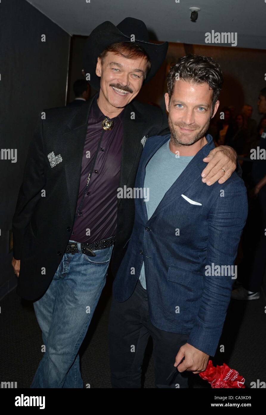 Randy Jones of the Village People, Nate Berkus at arrivals for CHELY WRIGHT: WISH ME AWAY Premiere, Quad Cinema, New York, NY June 1, 2012. Photo By: Derek Storm/Everett Collection Stock Photo