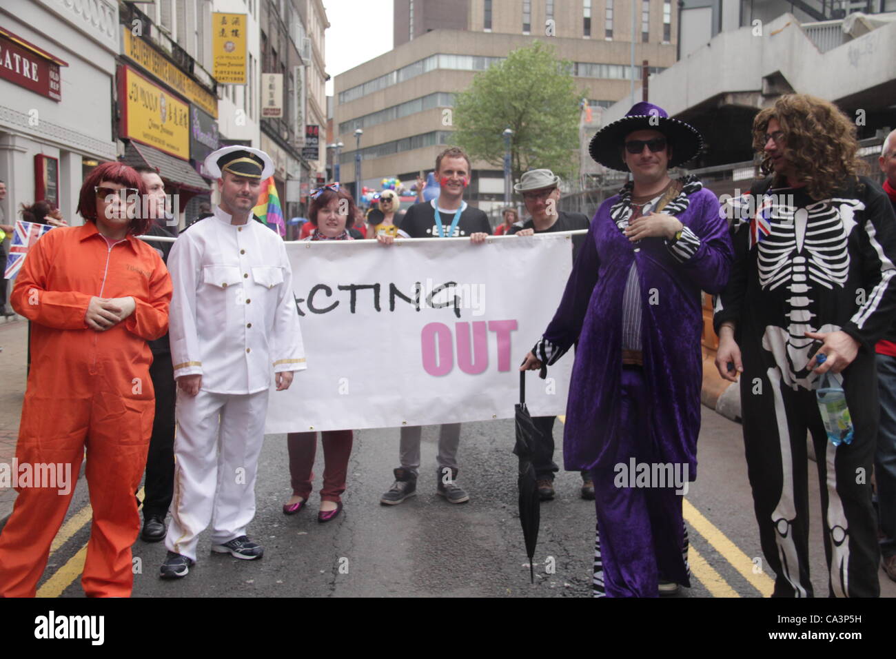 People dressed in different costumes at Birmingham Pride in Birmingham