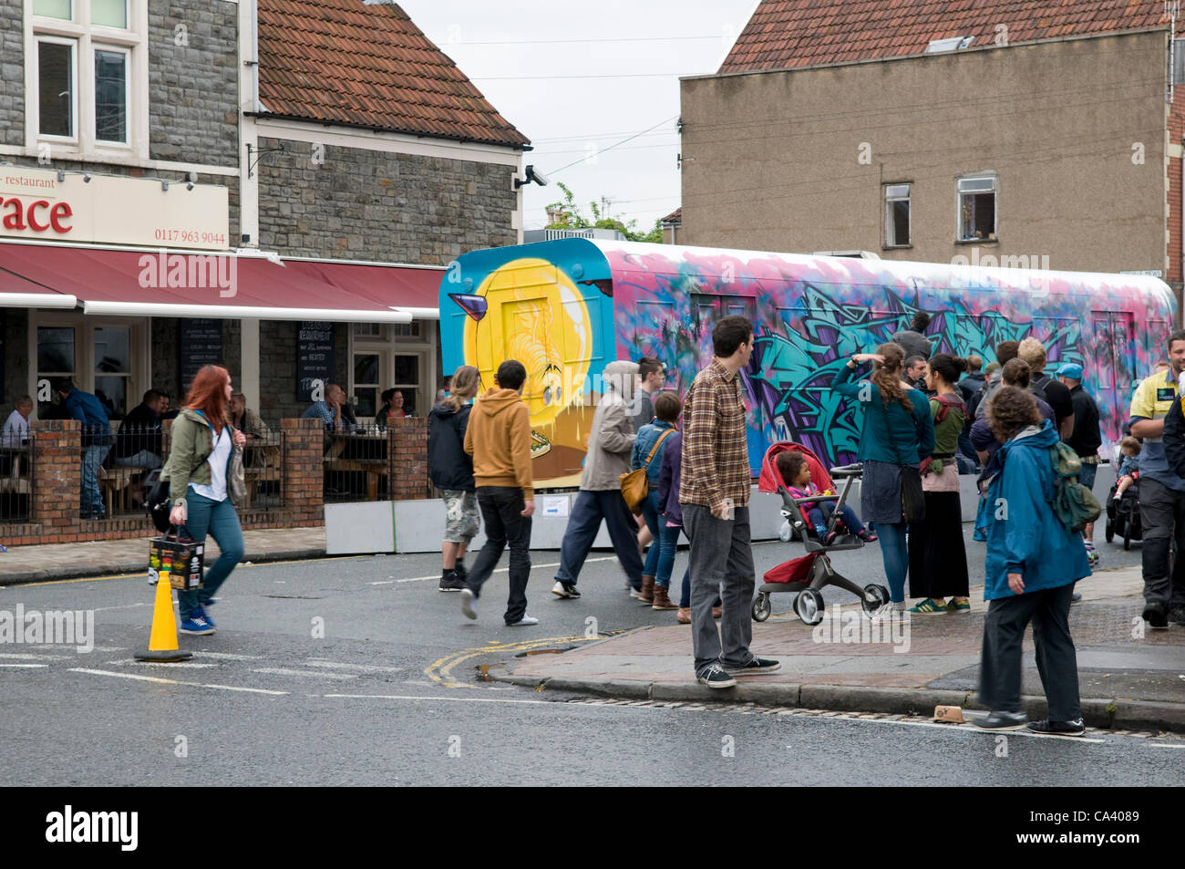 Graffiti display at the Upfest Bristol 2012 urban art festival. 3rd June 2012, Bedminster in Bristol, England. Stock Photo