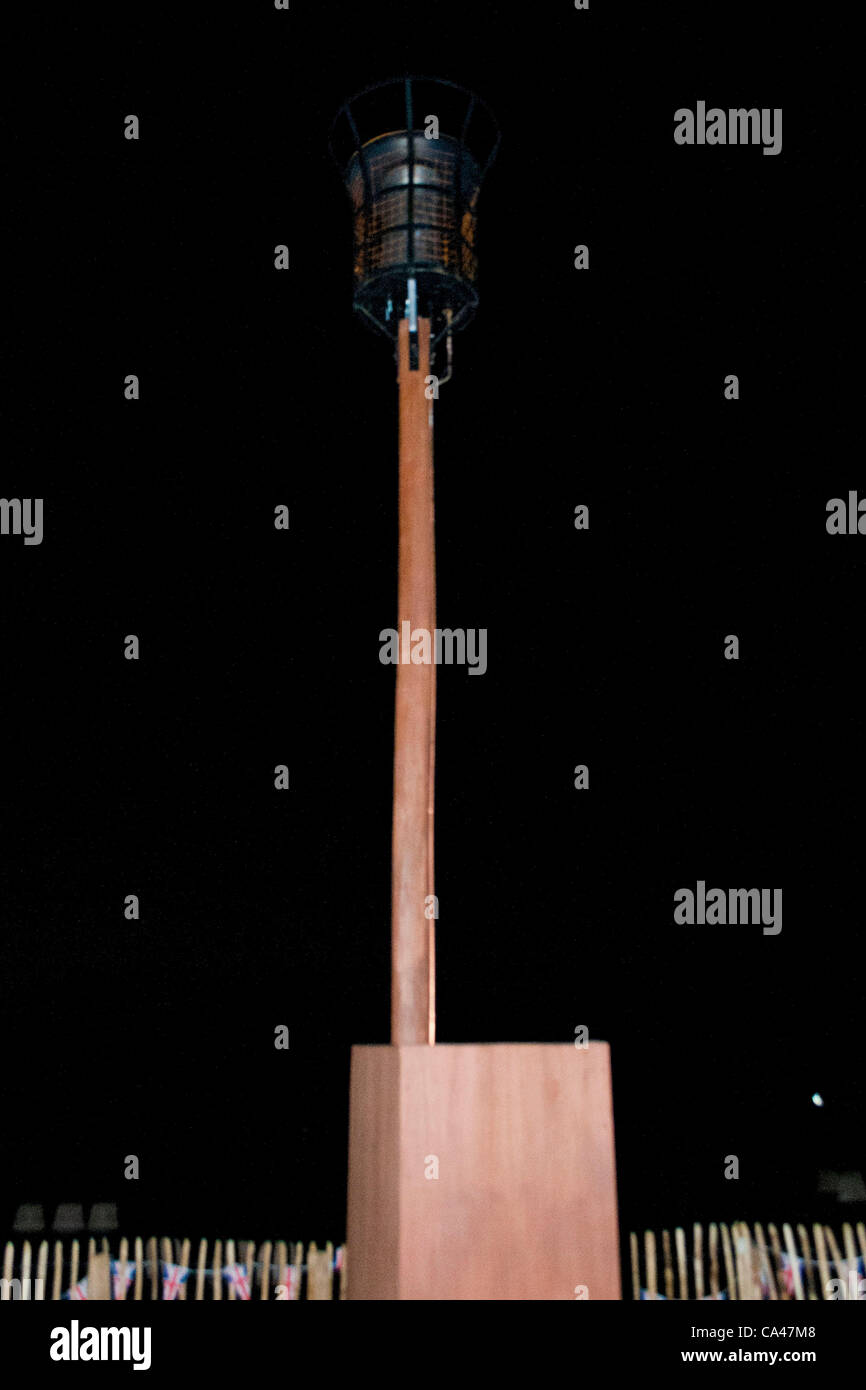 London, UK. 04/06/12. The Diamond Jubilee Beacon in Golders Hill Park