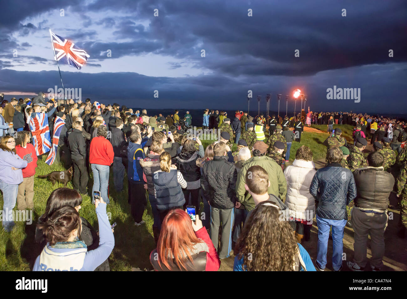 Monday 4th May 2012. Otley Chevin, near Leeds UK. Ceremony for Lighting