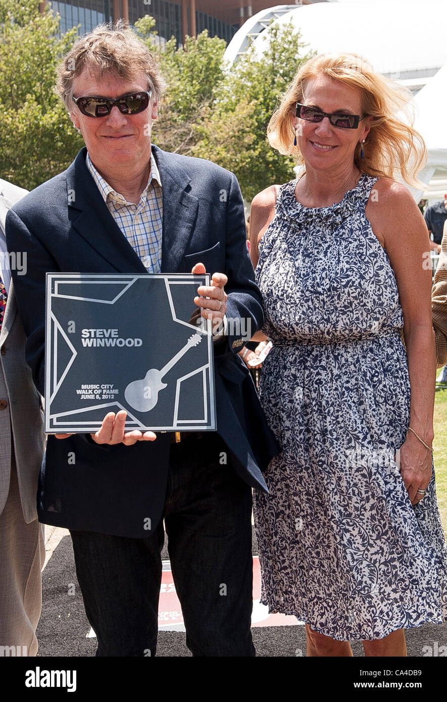 Jun 5, 2012 - Nashville, Tennessee; USA - Musician STEVE WINWOOD and his wife EUGENIA WINWOOD is inducted into the Music City Walk of Fame that is located in Downtown Nashville.  Copyright 2012 Jason Moore. (Credit Image: © Jason Moore/ZUMAPRESS.com) Stock Photo