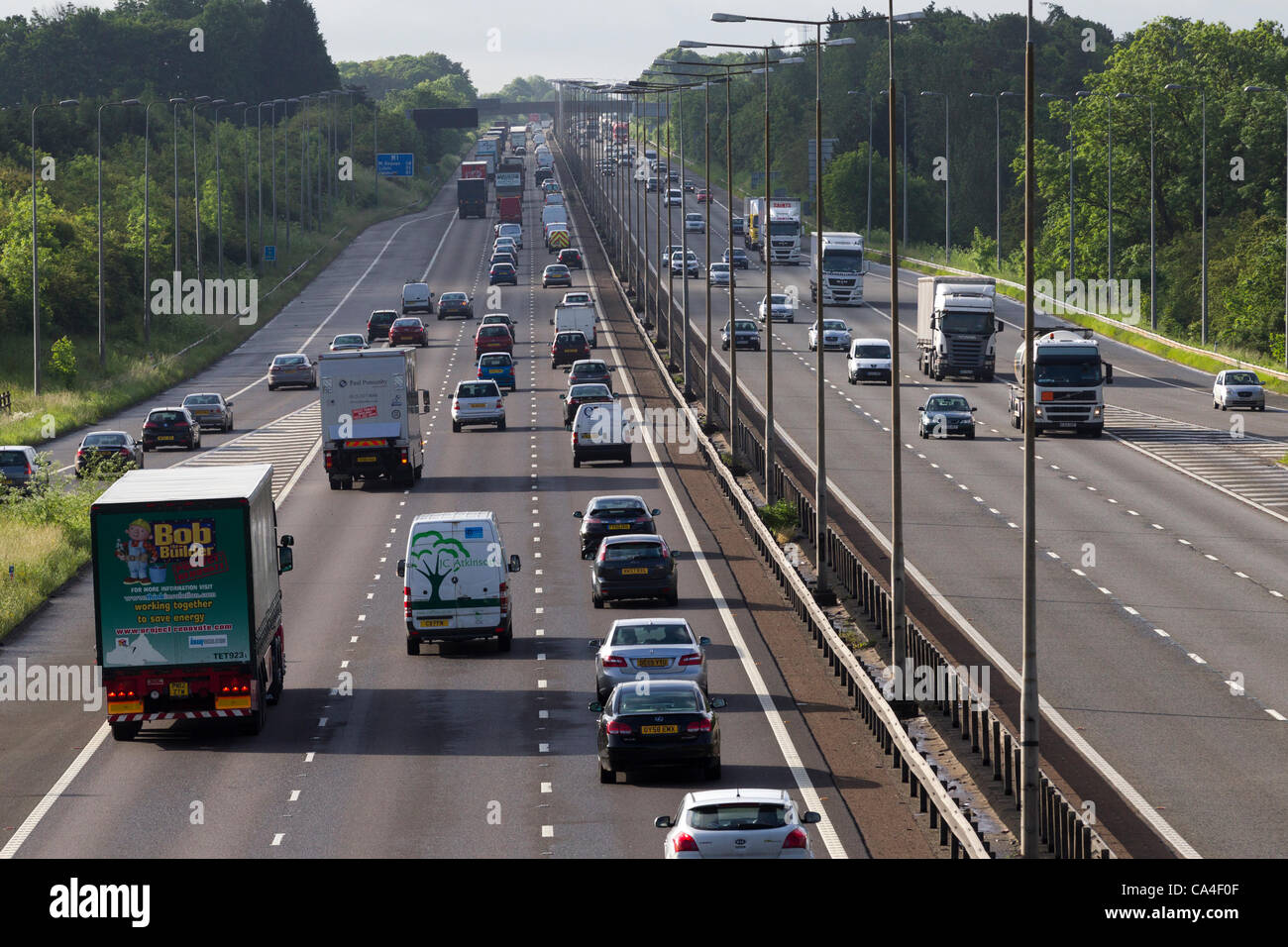 6th May 2012. M1 Motorway Junction 15. Northampton England UK. Slow ...