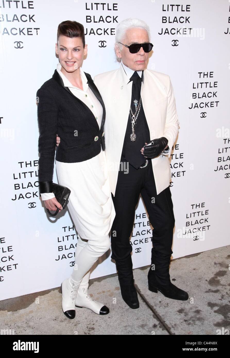 Linda Evangelista, Karl Lagerfeld at arrivals for The Little Black