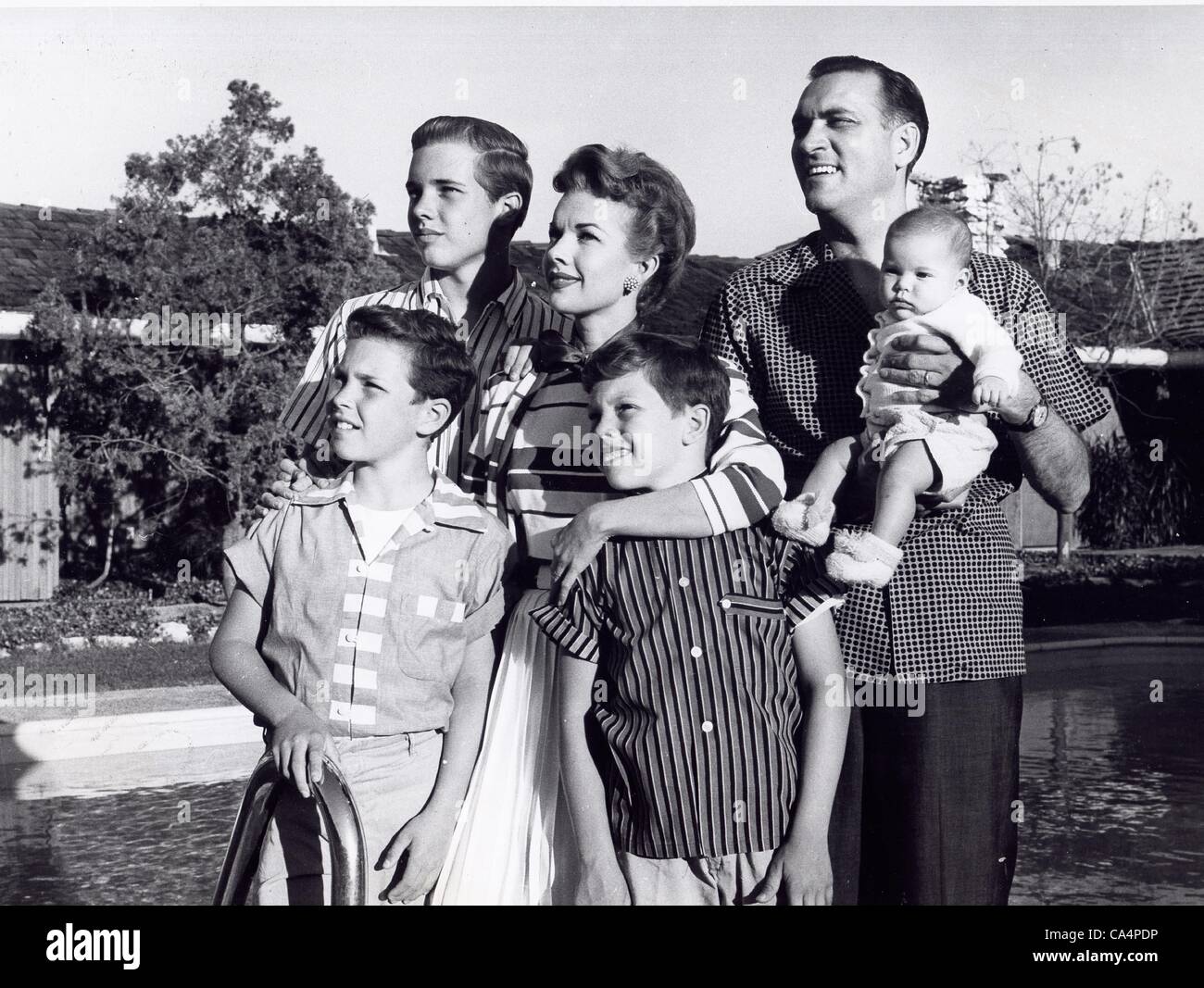 GALE STORM with husband Lee Bonnell , sons Phillip Bonnell (15 years old) ,  Peter Bonnell (11 years old) , Paul Bonnell (10 years old) and daughter  Susie Bonnell .AKA Josephine Owaissa