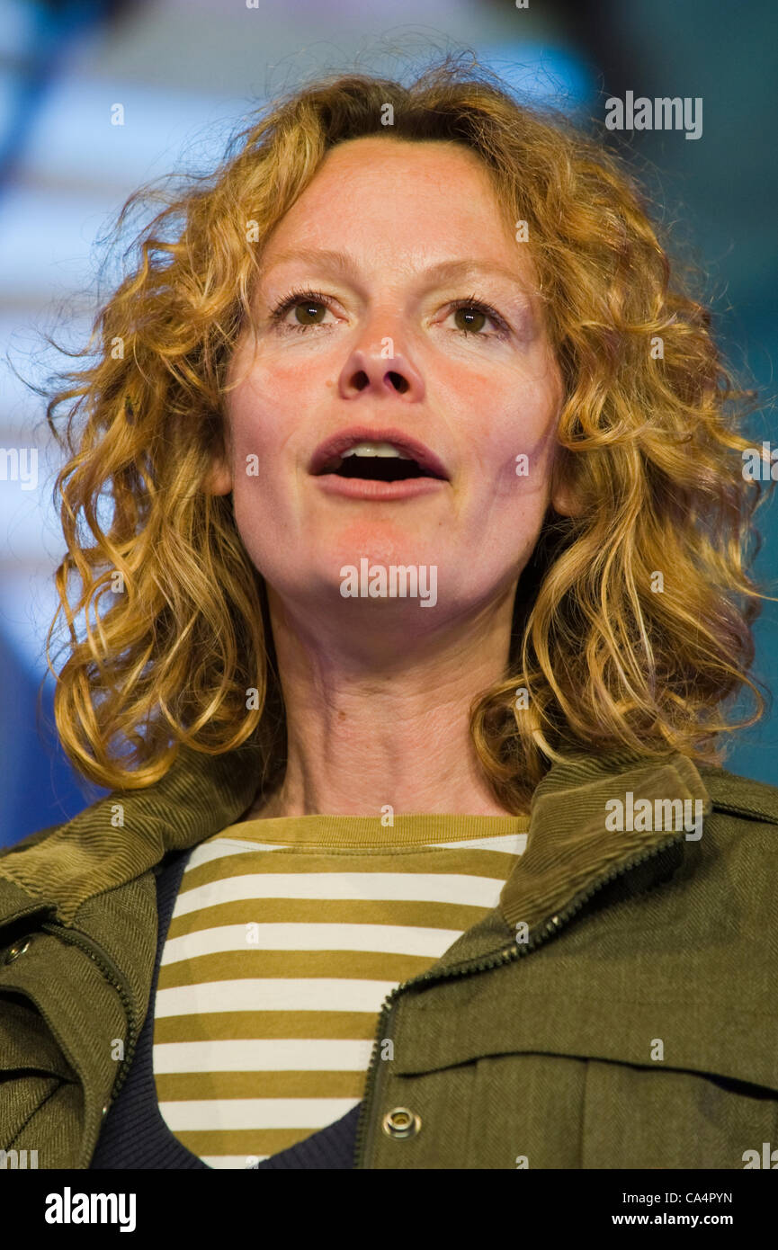 Kate Humble, television presenter, speaking about her life in the countryside at The Telegraph Hay Festival 2012, Hay-on-Wye, Powys, Wales, UK Stock Photo