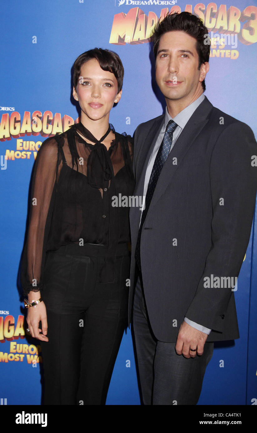 June 7, 2012 - New York, New York, U.S. - Actor DAVID SCHWIMMER and actress ZOE BUCKMAN attend the New York premiere of 'Madagascar 3: Europe's Most Wanted' held at the Ziegfeld Theater. (Credit Image: © Nancy Kaszerman/ZUMAPRESS.com) Stock Photo