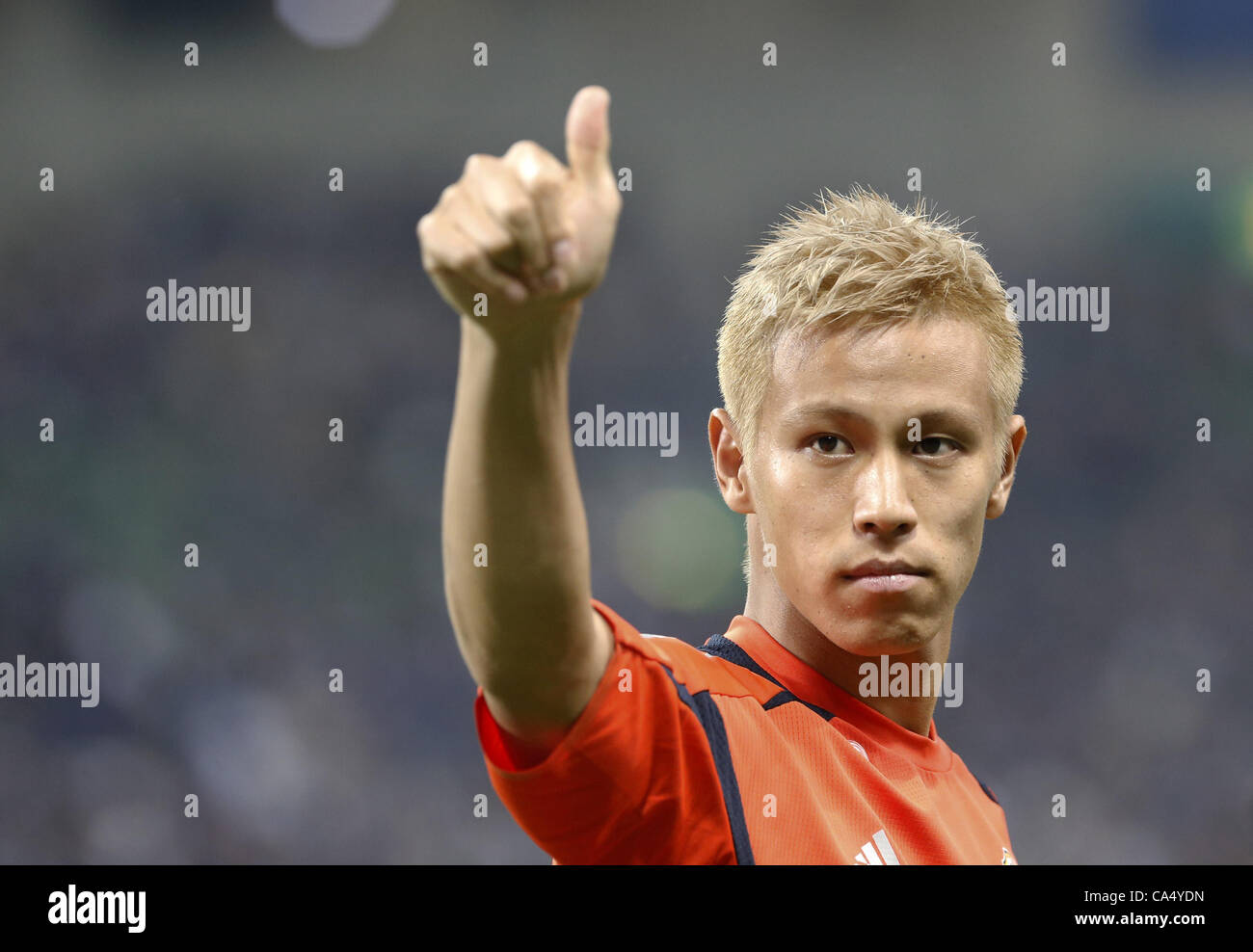 June 8, 2012 - Saitama, Japan - KEISUKE HONDA of Japan is seen during the 2014 World Cup Qualifying match between Japan vs Jordan at Saitama Stadium on June 8, 2012 in Saitama, Japan. (Credit Image: © Shugo Takemi/Jana Press/ZUMAPRESS.com) Stock Photo