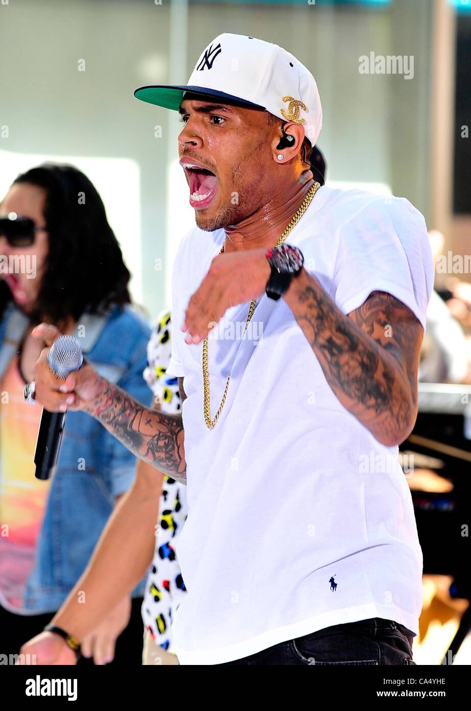 Chris Brown on stage for NBC Today Show Summer Concert Series with Chris Brown, Rockefeller Plaza, New York, NY June 8, 2012. Photo By: Gregorio T. Binuya/Everett Collection Stock Photo
