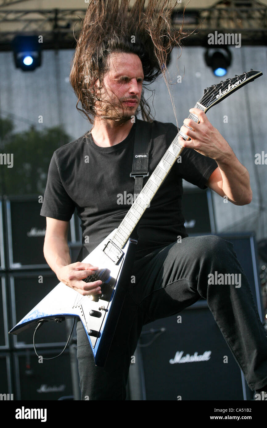ZAGREB, CROATIA, June 8 2012. Christian Andreu (guitar) of the band ...