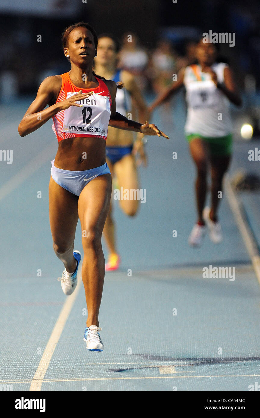 Near Turin, Italy.  08.06.2012. Stadio Primo Nebiolo,Torino. Primo Nebiolo International Athletics Meeting 800 m women Yusneysi Santiusti of Cuba wins Stock Photo