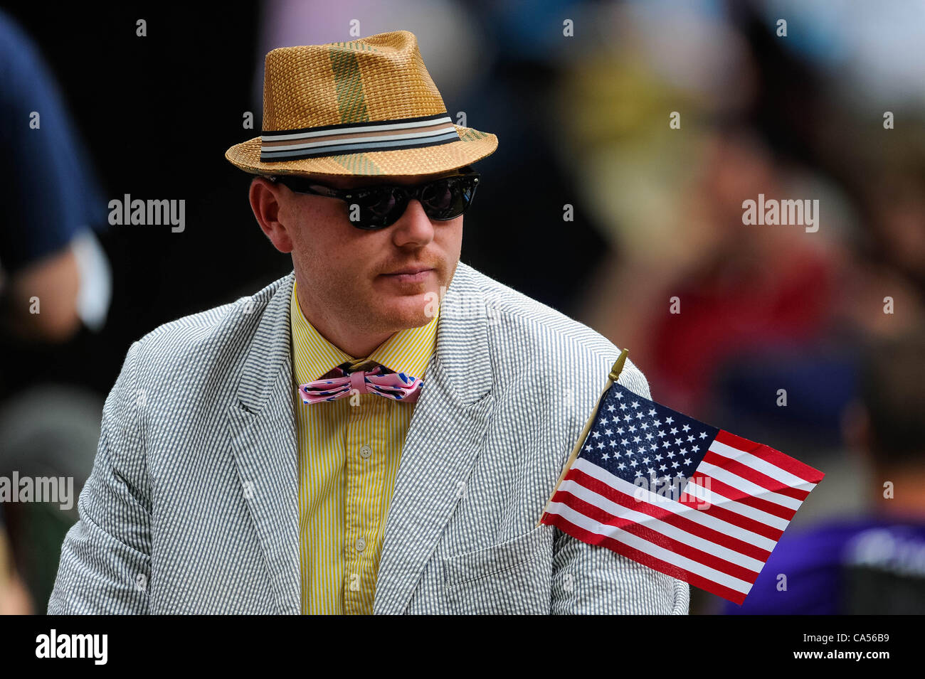 Inahat June 9, 2012 - Elmont, New York, U.S. - Well dressed man ina hat and ...