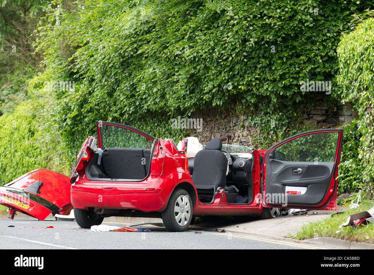 Windermere, Cumbria. 10 June, 2012. Road close due to fatal accident