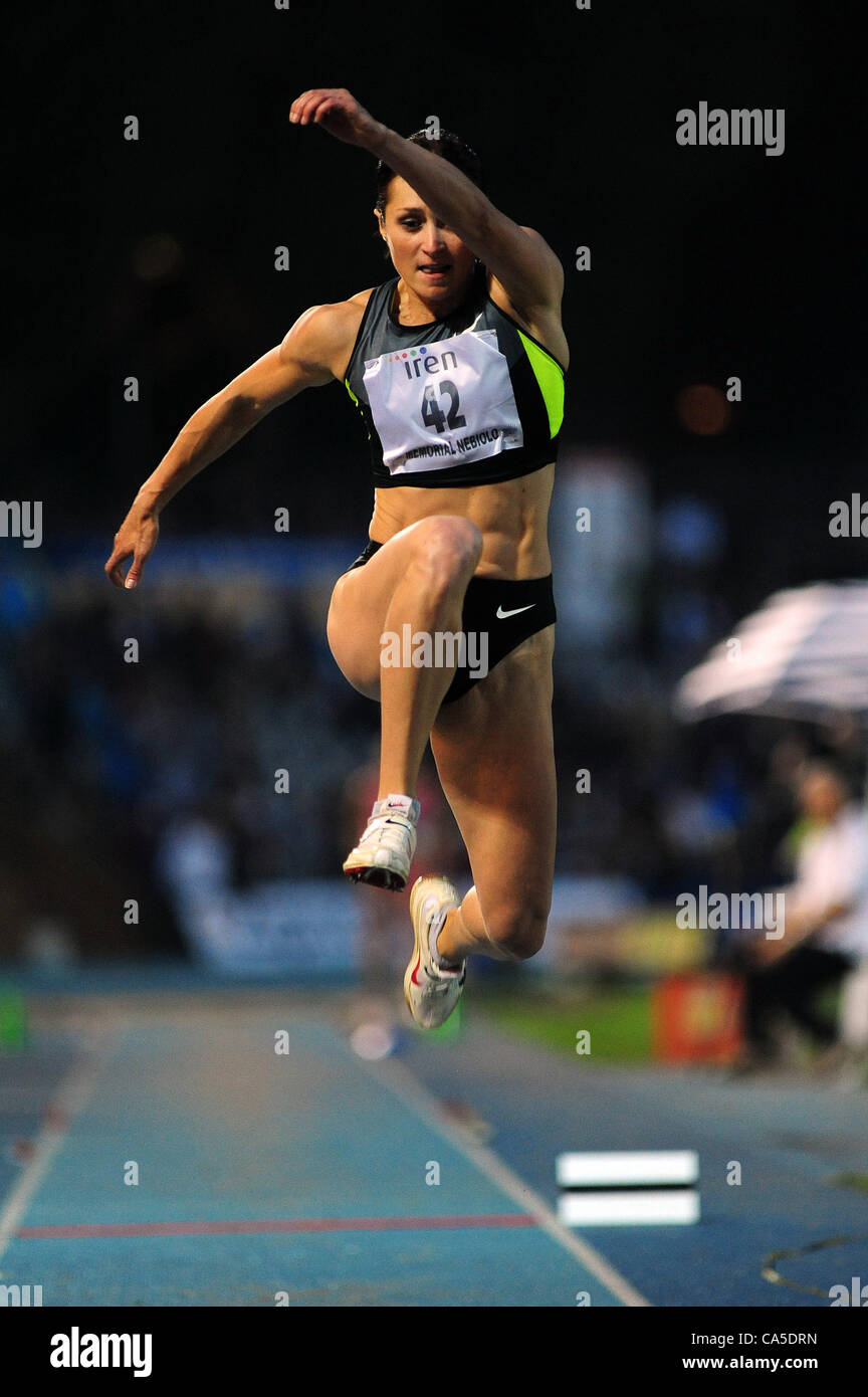 08.06.2012. Stadio Primo Nebiolo,Torino. Primo Nebiolo International Athletics Meeting triple jump women Viktoriya Valyukevich of Russia in action Stock Photo