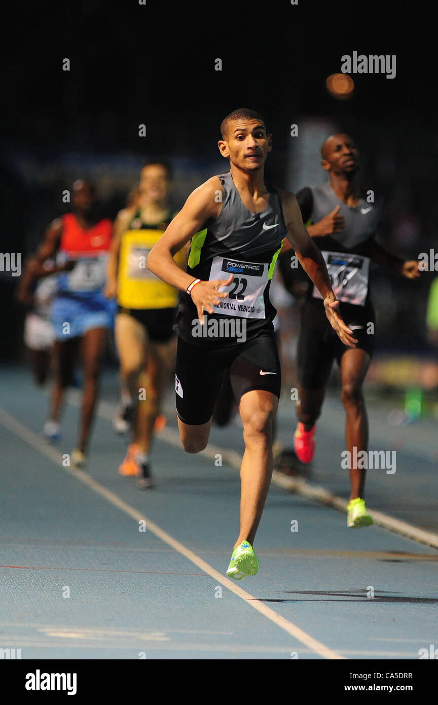 08.06.2012. Stadio Primo Nebiolo,Torino. Primo Nebiolo International Athletics Meeting 800 m men Mohamed Hamada of Egypt winning the competition Stock Photo