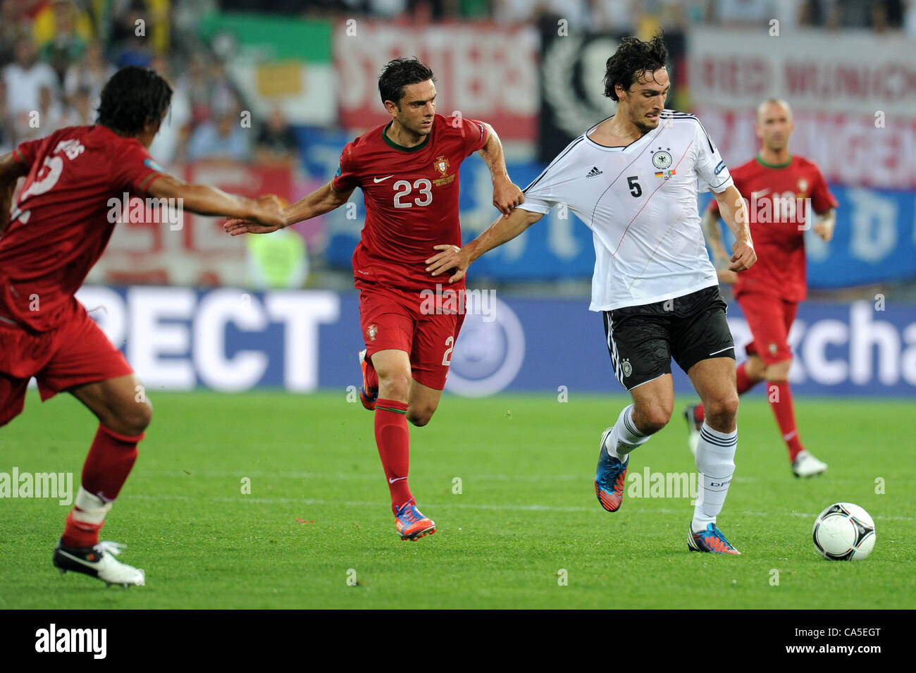 Helder Postiga (POR), Mats Hummels (GER), JUNE 9, 2012 - Football / Soccer : UEFA EURO 2012 Group B match between Germany 1-0 Portugal at Arena Lviv in Lviv, Ukraine. (Photo by aicfoto/AFLO) Stock Photo