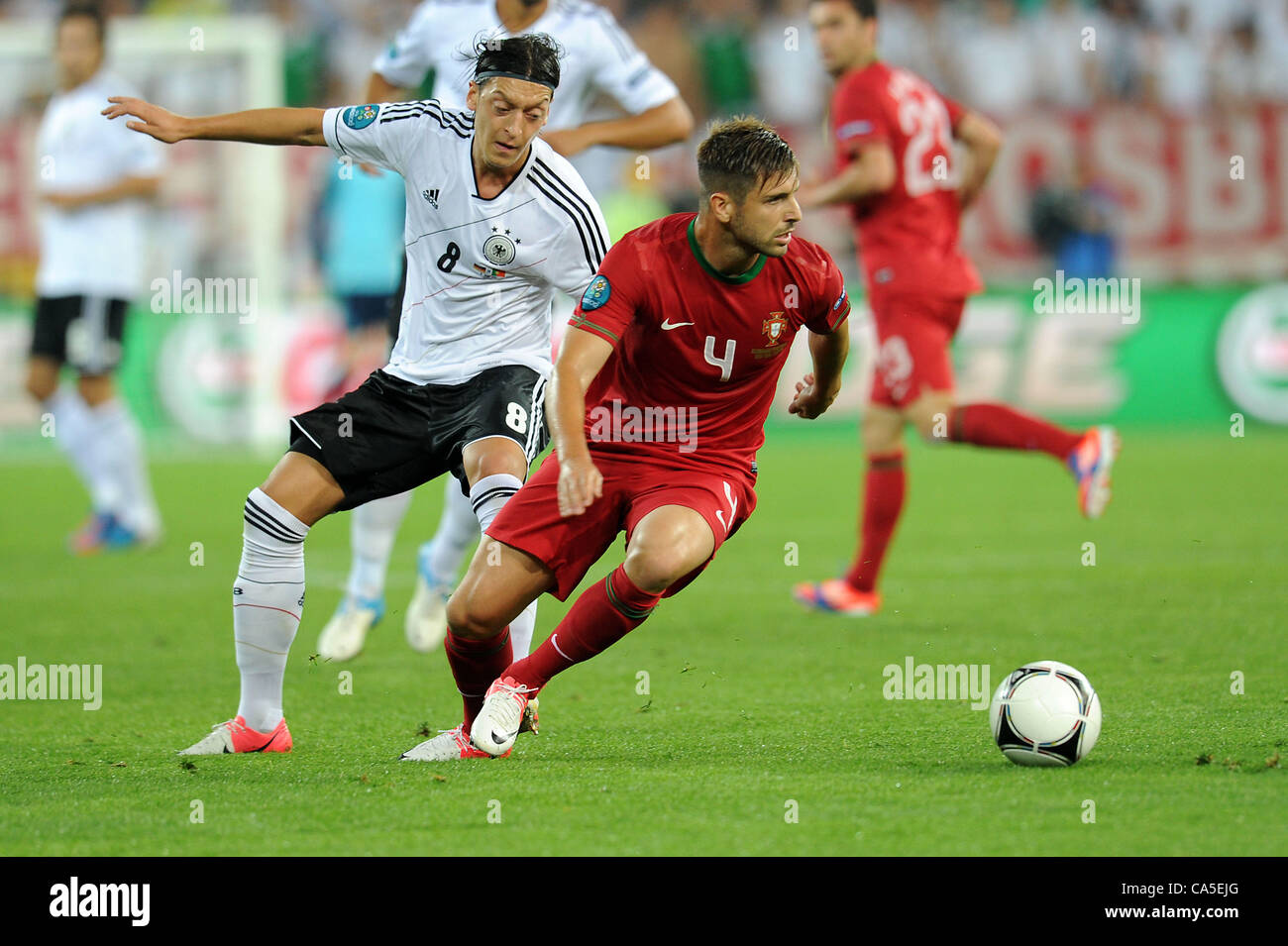 Mesut Ozil (GER), Miguel Veloso (POR), JUNE 9, 2012 - Football / Soccer : UEFA EURO 2012 Group B match between Germany 1-0 Portugal at Arena Lviv in Lviv, Ukraine. (Photo by aicfoto/AFLO) Stock Photo