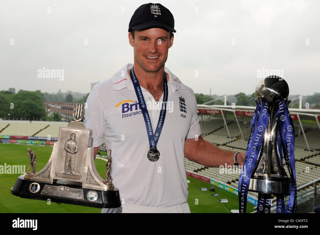 11/06/2012 Birmingham, England, UK. England captain Andrew Strauss with ...