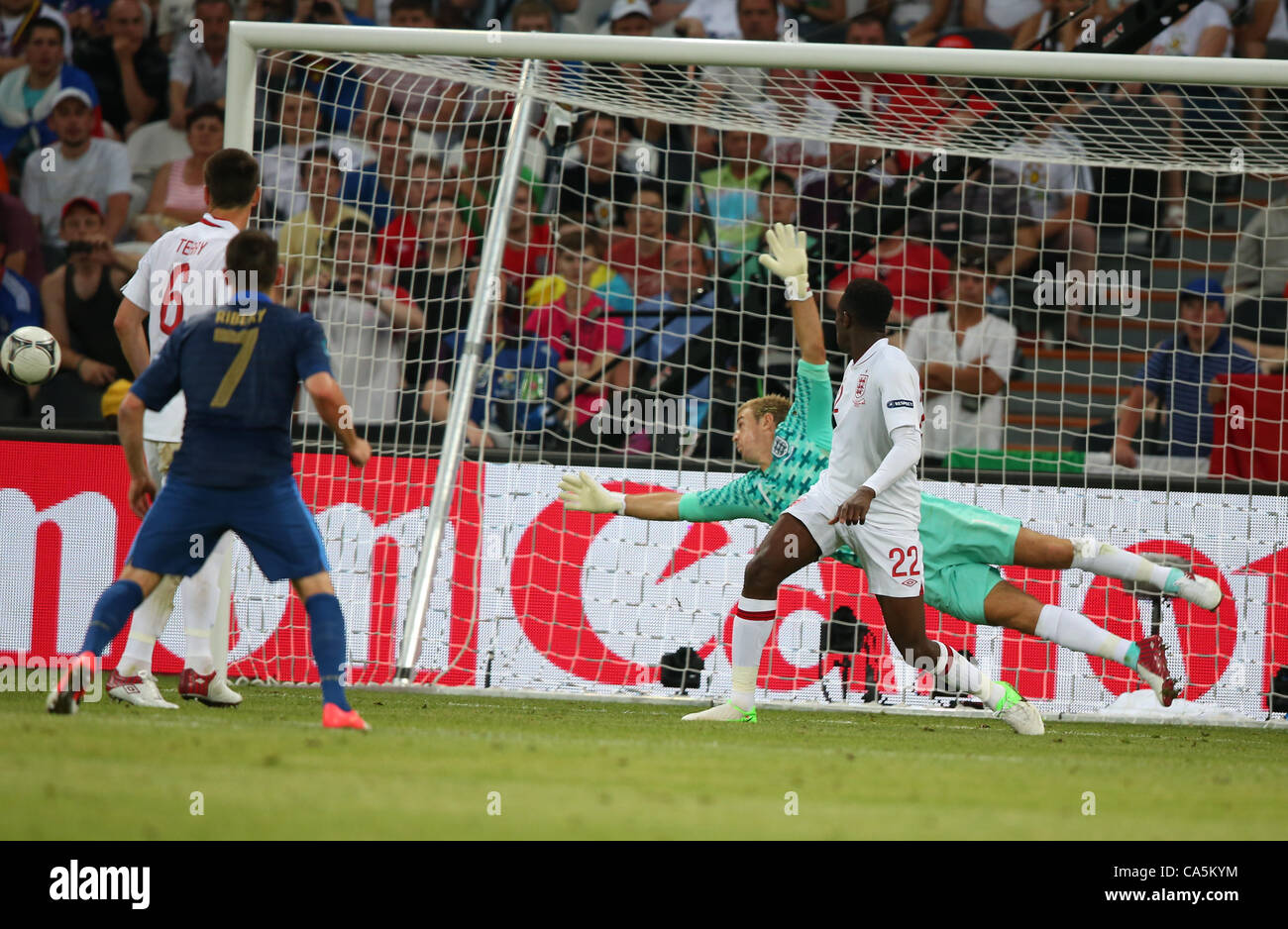 JOE HART MAKES SAVE FRANCE V ENGLAND EURO 2012 DONBASS ARENA DONETSK UKRAINE UKRAINE 11 June 2012 Stock Photo