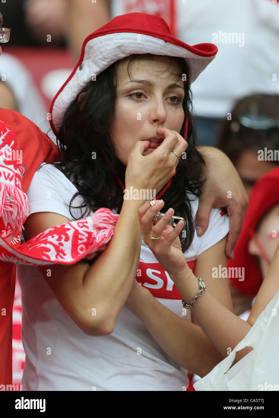 DRUNK POLISH FAN POLAND V RUSSIA NATIONAL STADIUM WARSAW POLAND 12 June