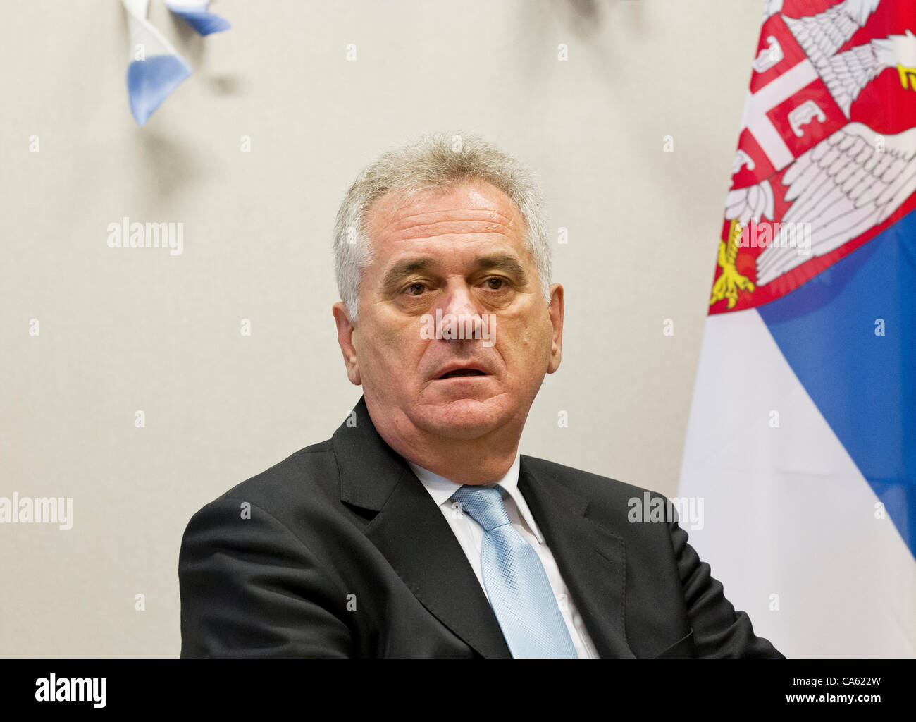 Tomislav Nikolic, President of Serbia pictured during his visit to Brussels where he met with Herman Van Rompuy, President of th Stock Photo