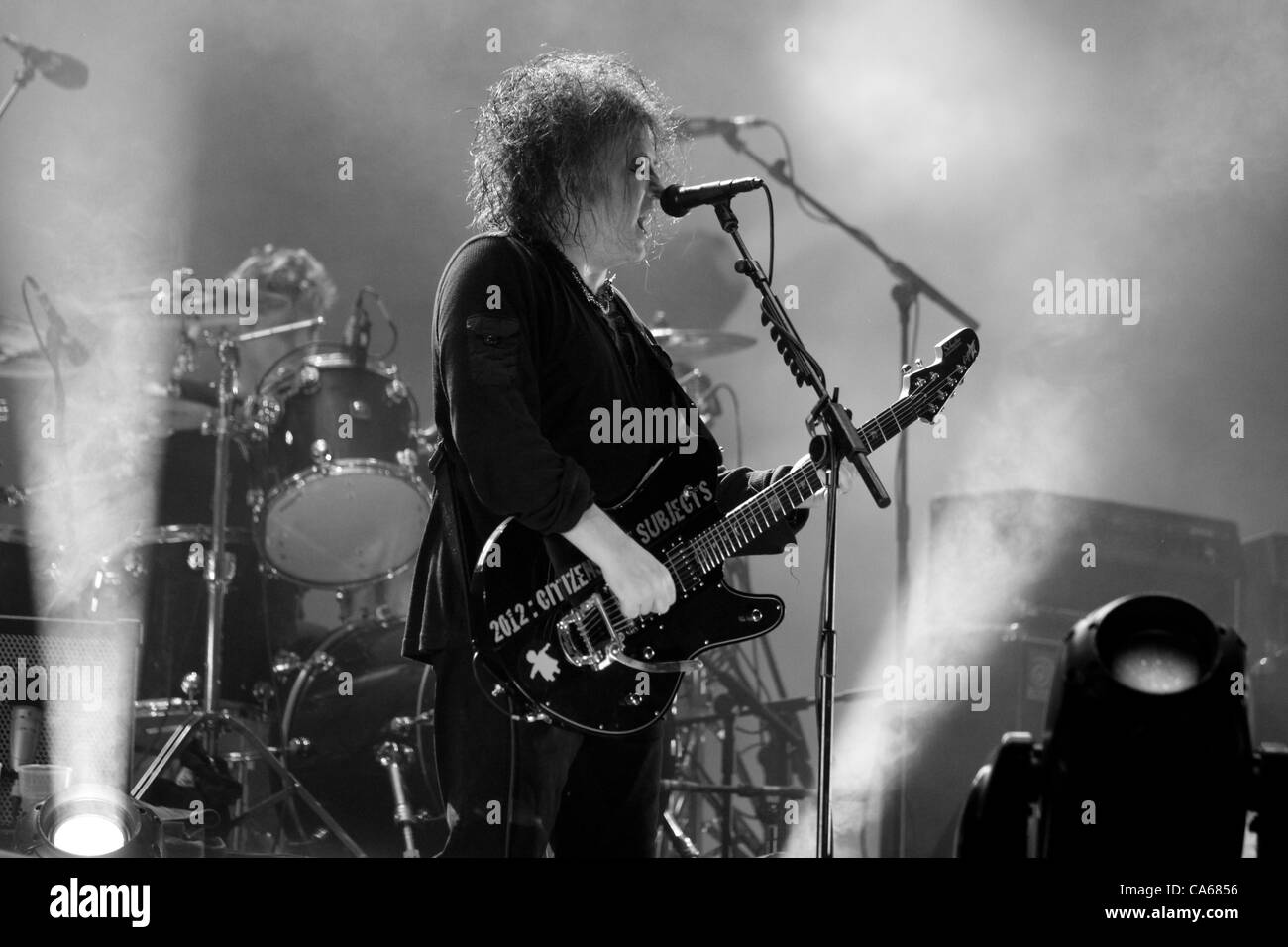 June 11, 2012 - Moscow, Russia - June 11,2012. English alternative rock band The Cure performing at Maxidrom Music Festival in Moscow,Russia. Pictured: the band's frontman Robert Smith  (Credit Image: © PhotoXpress/ZUMAPRESS.com) Stock Photo